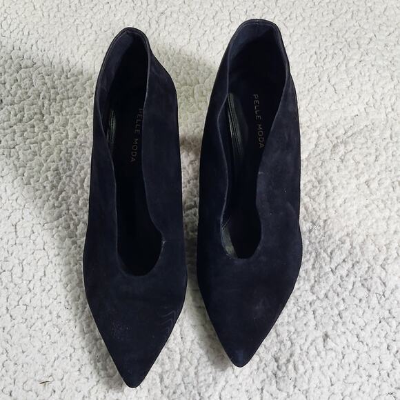 Pelle Moda Black Suede Helena Heels, size 9.5 - Picture 3 of 9